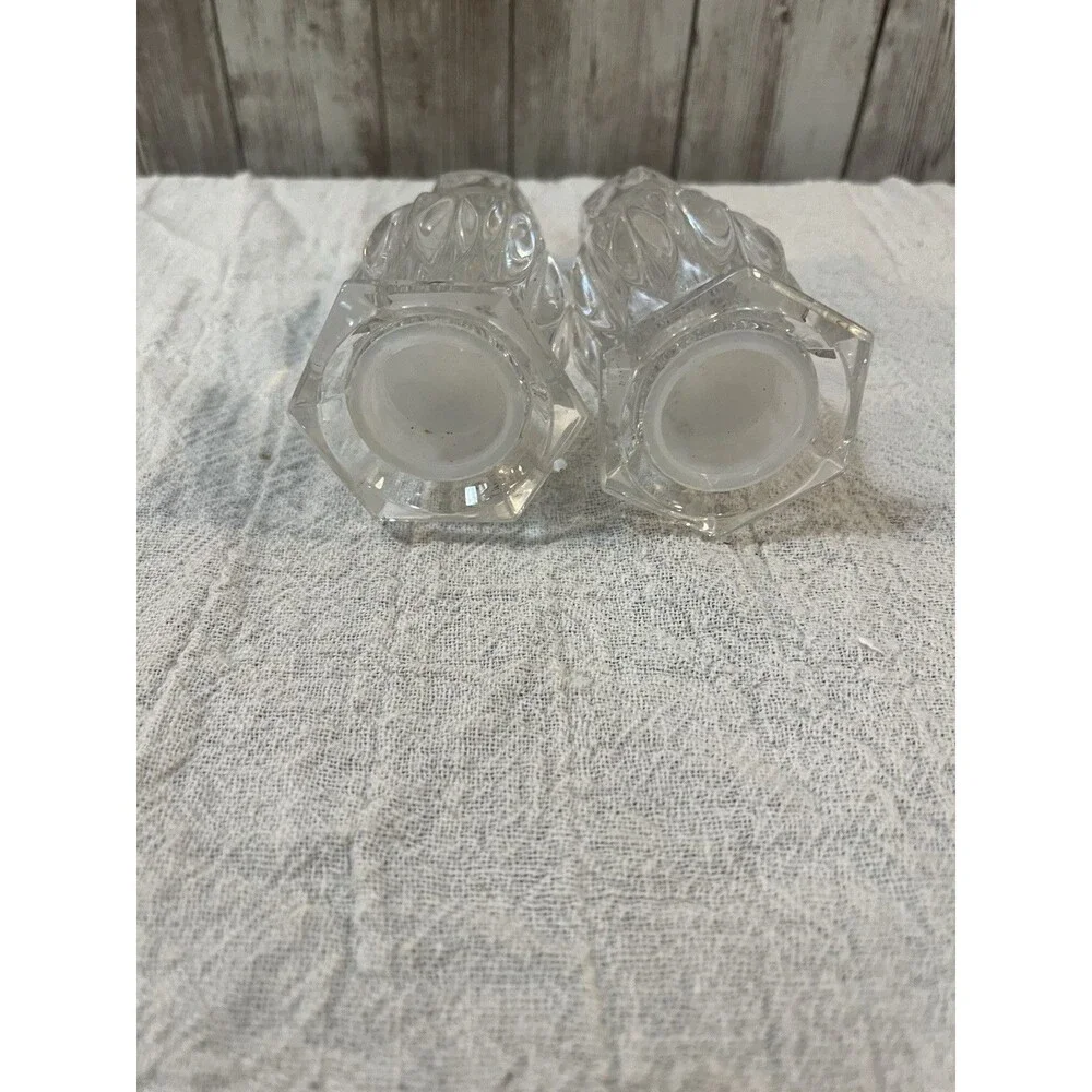 Mikasa Salt & Pepper Shakers Icicles Full Lead Crystal  4 3/8” Made In Germany